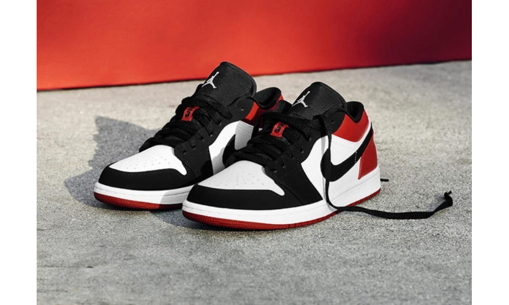 Nike air jordan discount 1 low black toe